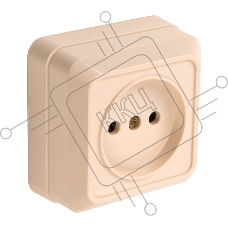 Розетка 2П открытой установки IP20 10А 250В (керамика) слоновая кость  Альфа General