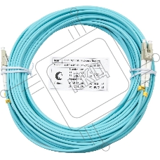 Патч-корд оптический Cabeus Tight Buffer FOP-50-LC-LC-20m Duplex LC/LC, OM3 50/125, LSZH, 20м, Ø 3мм, серый хвостовик, цвет: аква