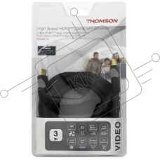 Кабель аудио-видео Thomson High Speed HDMI (m)/HDMI (m) 3м. феррит.кольца Позолоченные контакты черный (00132107)