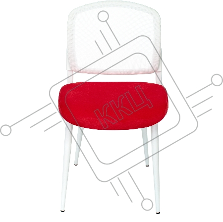 Стул для кухни Бюрократ KF-8W красный металл белый на ножках (KF-8W/RED)
