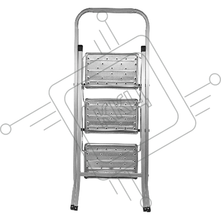 Стремянка стальная СИБРТЕХ 3 ступени, с полимерным покрытием, Россия [97868]