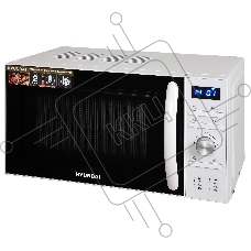 Микроволновая печь Hyundai HYM-D3027 белый, 20 л, 700 Вт, переключатели - поворотный механизм/кнопки