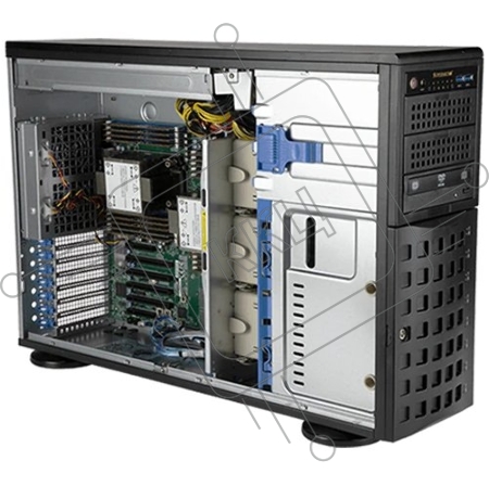 Платформа Supermicro SYS-740P-TRT, 4U noCPU(2)3rd GenScalable/TDP 270W/no DIMM(18)/ SATARAID HDD(8)LFF/2x10GbE/2x1200W