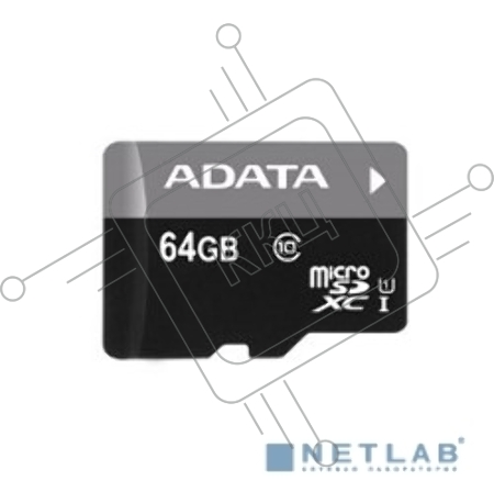 Флеш карта microSDXC 64GB ADATA  UHS-1 CL10 (AUSDX64GUICL10-RA1) + SD adaptor