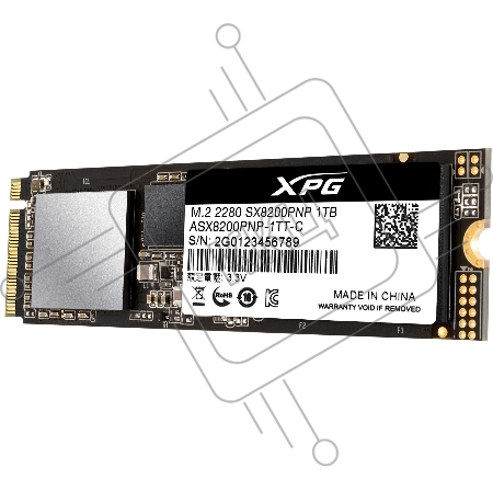 Накопитель SSD ADATA 1Tb M.2 SX8200 Pro <ASX8200PNP-1TT-C> (PCI-E 3.0 x4, up to 3500/3000Mbs, 3D TLC, NVMe, 22x80mm)