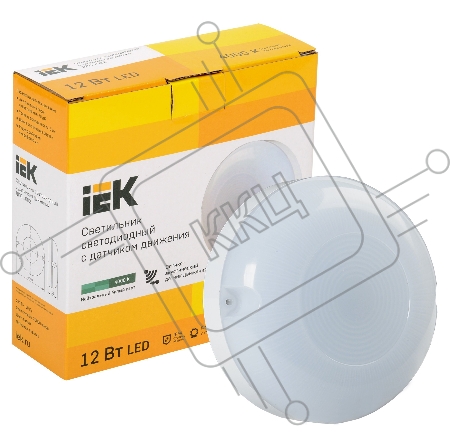 Светильник Iek LDPO3-1002-012-4000-K01  LED ДПО 1002 12Вт 4000K IP54 с акуст.датч.