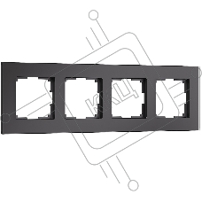 Рамка на 4 поста Senso (черный, стекло soft-touch) W0043108