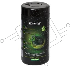 Чистящие салфетки Defender ECO для поверхностей офисной техники, (не применять для ЖК- экранов!) / туба/ 100 шт / Россия