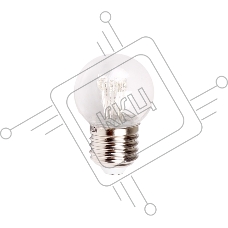 Лампа шар e27 6 LED  Ø45мм - красная, прозрачная колба, эффект лампы накаливания