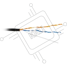 Кабель TWT UTP, 2 пары, Кат.5е, для внешней прокладки, 305 м