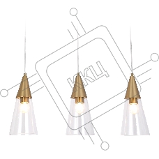 Светильник подвесной TR3669/3 BS/CL латунь/прозрачный E14/3 max 40W 590*120*850