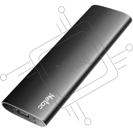 Накопитель SSD External Netac 2.0Tb Z SLIM <NT01ZSLIM-002T-32BK> (USB3.2, up to 520/480MBs, 100х29.5х9mm, Black)