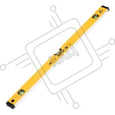 Уровень алюминиевый Denzel 33692 магнит., фрезерованный, 3 глазка (1 зеркал.), 0,5 мм/м, 800 мм