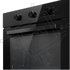 Духовой шкаф MONSHER MOE 6023 Static T Noir, High-Tech, 78 л, поворотное управление, таймер, 6 режимов, макс. температура 310 градусов, телескопические направляющие (на 1 уровень), энергоэффективность А, цвет черный