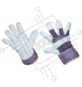 Перчатки спилковые (спилок + х/б ткань), кожевенный спилок класса АВ, материал подкладки 100 % х/б
