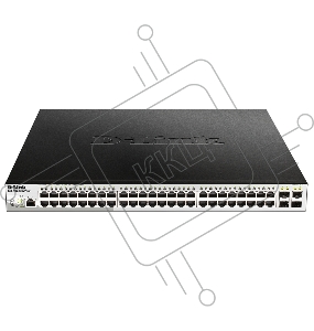 Управляемый коммутатор 2 уровня D-Link DGS-1210-52MPP/ME/B3A PROJ с 48 портами 10/100/1000Base-T и 4 портами 1000Base-X SFP (48 портов с поддержкой PoE 802.3af/802.3at (30 Вт), PoE-бюджет 740 Вт)