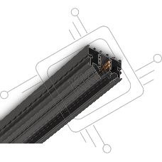 Шинопровод GL1950 BK черный IP20 48V 3000*50*43