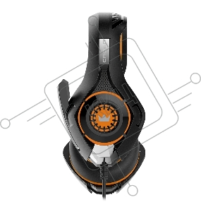 Гарнитура игровая CROWN CMGH-101T Black&orange (Подключение jack 3.5мм 4pin+ адаптер 2*jack spk+mic,Частотный диапазон: 20Гц-20,000 Гц ,Кабель 2.1м,Размер D 250мм, регулировка громкости, микрофон на ножке)