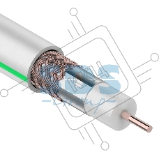 Кабель коаксиальный PROconnect SAT 703B, 75 Ом, CCS/Al/Al, 75%, бухта 20 м, белый