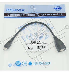 Кабель USB Behpex OTG USB(f)/MicroUSB (0.2м)