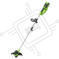 Триммер аккумуляторный GREENWORKS 2101507UA40В струнный (в компл.1 аккум 40В 2 А/ч +ЗУ)