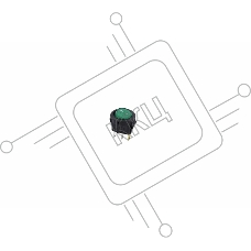 Выключатель клавишный круглый 250V 3А (3с) ON-OFF зеленый  с подсветкой  Micro  REXANT