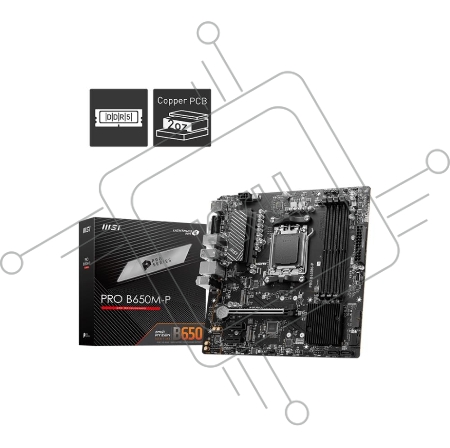 Материнская плата MSI PRO B650M-P Socket AM5 AMD B650 4xDDR5 mATX AC`97 8ch(7.1) 2.5Gg RAID+VGA+HDMI+DP