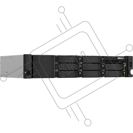 Сетевое хранилище SMB QNAP TS-873AeU-RP-4G NAS 8 HDD trays, 2x 2.5 GbE. 64-bit 4-core AMD V1500B 2,2 GHz, 4 GB. RAM (1*4 GB) up to 32GB (2*16 GB), 2 x M2 2280 (PCIe Gen3 x 1), 2xPSU W/o rail kit RAIL-B02