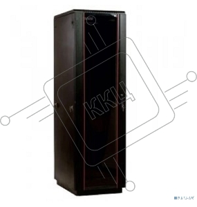 Шкаф телекоммуникационный напольный 33U (600x600) дверь стекло, чёрный
