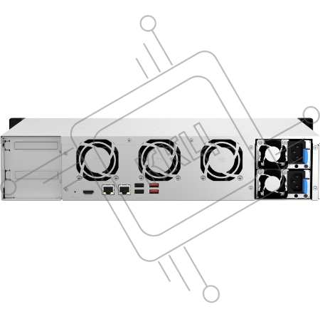 Сетевое хранилище SMB QNAP TS-873AeU-RP-4G NAS 8 HDD trays, 2x 2.5 GbE. 64-bit 4-core AMD V1500B 2,2 GHz, 4 GB. RAM (1*4 GB) up to 32GB (2*16 GB), 2 x M2 2280 (PCIe Gen3 x 1), 2xPSU W/o rail kit RAIL-B02