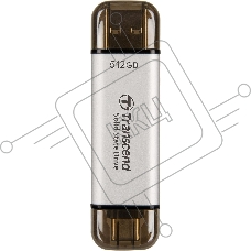 Внешний SSD Transcend USB-C 512GB TS512GESD310S серебристый USB-A