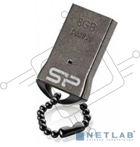 Флеш Диск Silicon Power 8Gb Touch T01 SP008GBUF2T01V1K USB2.0 черный/серебристый