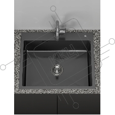 Мойка кухонная из нержавеющей стали BAUEDGE SOUL KT6050B NANO BLACK, сифон EASY CLEAN в комплекте