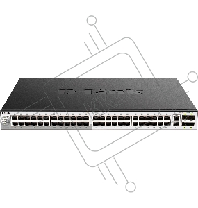 Управляемый L3 стекируемый коммутатор D-Link DGS-3130-54PS/B1A PROJ с 48 портами 10/100/1000Base-T, 2 портами 10GBase-T и 4 портами 10GBase-X SFP+ (48 портов PoE 802.3af/at, PoE-бюджет 370 Вт)