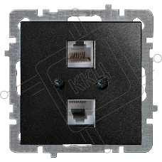 Nilson Механизм роз. 2-местн. компьютерная СУ, (RJ45 САТ6), ТУРАН-АЛЕГРА-ТОР, metallic, черный (24380446)