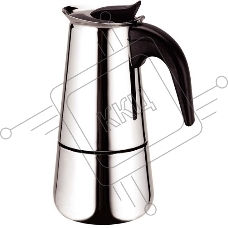Кофеварка KELLI KL-3019 гейзерная (На 9 чашек. Нерж. сталь. Ручка и кнопка из нейлона (не нагреваются). Предохранительный клапан давления. Можно использ-ть на газ. плитах.Гейзер состоит из нижней емкости для воды, спец. сита-фильтра для кофе и верхнего ча