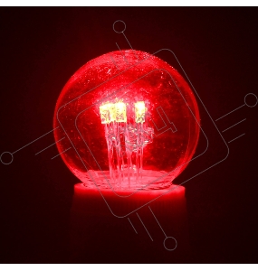 Лампа шар e27 6 LED  Ø45мм - красная, прозрачная колба, эффект лампы накаливания