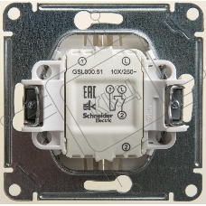 Механизм выключателя 2-кл. СП Glossa сх.5 10А IP20 10AX перламутр SchE GSL000651
