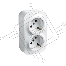 Блок розеток Quteo с предварительным подключением 2x2К+З со шторками, 16A, 250В, IP 20, Белый