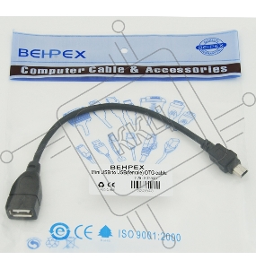 Кабель USB Behpex OTG USB(f)/miniUSB (0.2м)