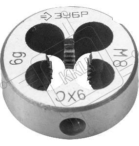 Плашка ЗУБР 4-28022-08-1.0  МАСТЕР круглая ручная мелкий шаг М8x1.0