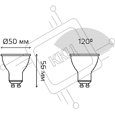 Лампа MR16 9W 830lm 3000K GU10 LED 1/10/100