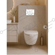 Инсталляция с унитазом комплект BAU IDEAL 6 в 1: унитаз подвесной безободковый торнадо Bau Hotel 53х36, быстросъемное сиденье микролифт, кнопка смыва BAU Strike, белая/хром