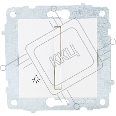 Ovivo Механизм выкл. 1-кл. (узкая клавиша, кнопочный), белый, 610-000201-205