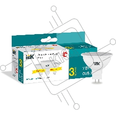 Лампа cветодиодная IEK LED MR16 софит 7Вт 230В 4000К GU5,3 (3шт/упак)