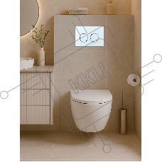 Инсталляция с унитазом комплект BAU IDEAL 6 в 1: унитаз подвесной безободковый торнадо Bau Hotel 53х36, быстросъемное сиденье микролифт, кнопка смыва BAU Round, белый/хром