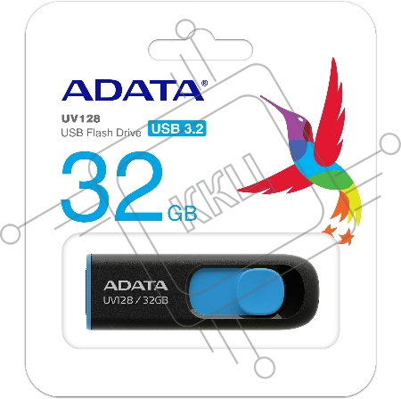 Флеш Диск AData 32Gb UV128 AUV128-32G-RBE USB3.0 синий/черный