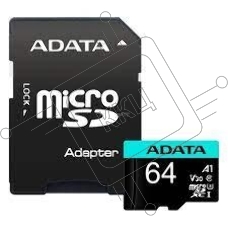 Карта памяти MICROSDXC UHS-I U3 V30S A2 100/75 MB/s 64GB RETAIL W/1 ADAPTER