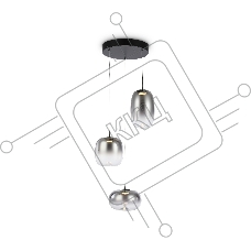 Подвесной светодиодный светильник Ambrella light LH11099/3 BK/SM черный/дымчатый 12W 3000K D350*1505