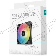 Вентилятор для корпуса Deepcool FD12 V2 ARGB 120х120x25 черный 4-pin 26.57дБ (R-FD12ARGBV2-BKAPN1-G) Ret